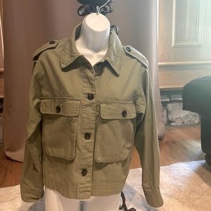 H&M cropped boxy military jacket